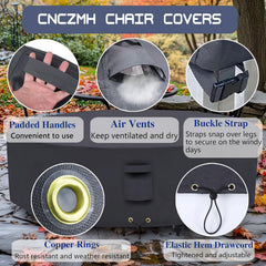 CNCZMH cover in use over outdoor dining set demonstrating weather protection