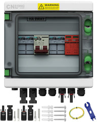 CNLonQcom front view combiner box showing weatherproof enclosure and mounting benefits