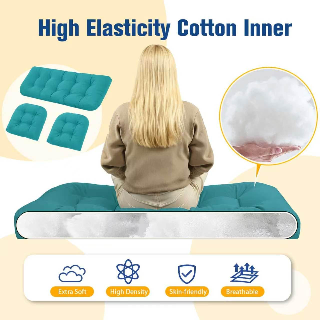 cnsmak bench cushion next to ruler illustrating accurate dimensions