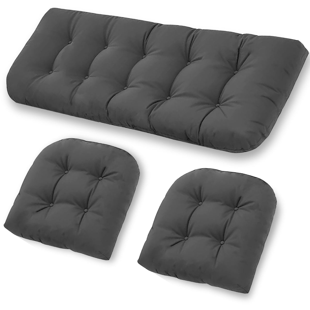 cnsmak front view of three-piece patio cushion set for easy outdoor refresh