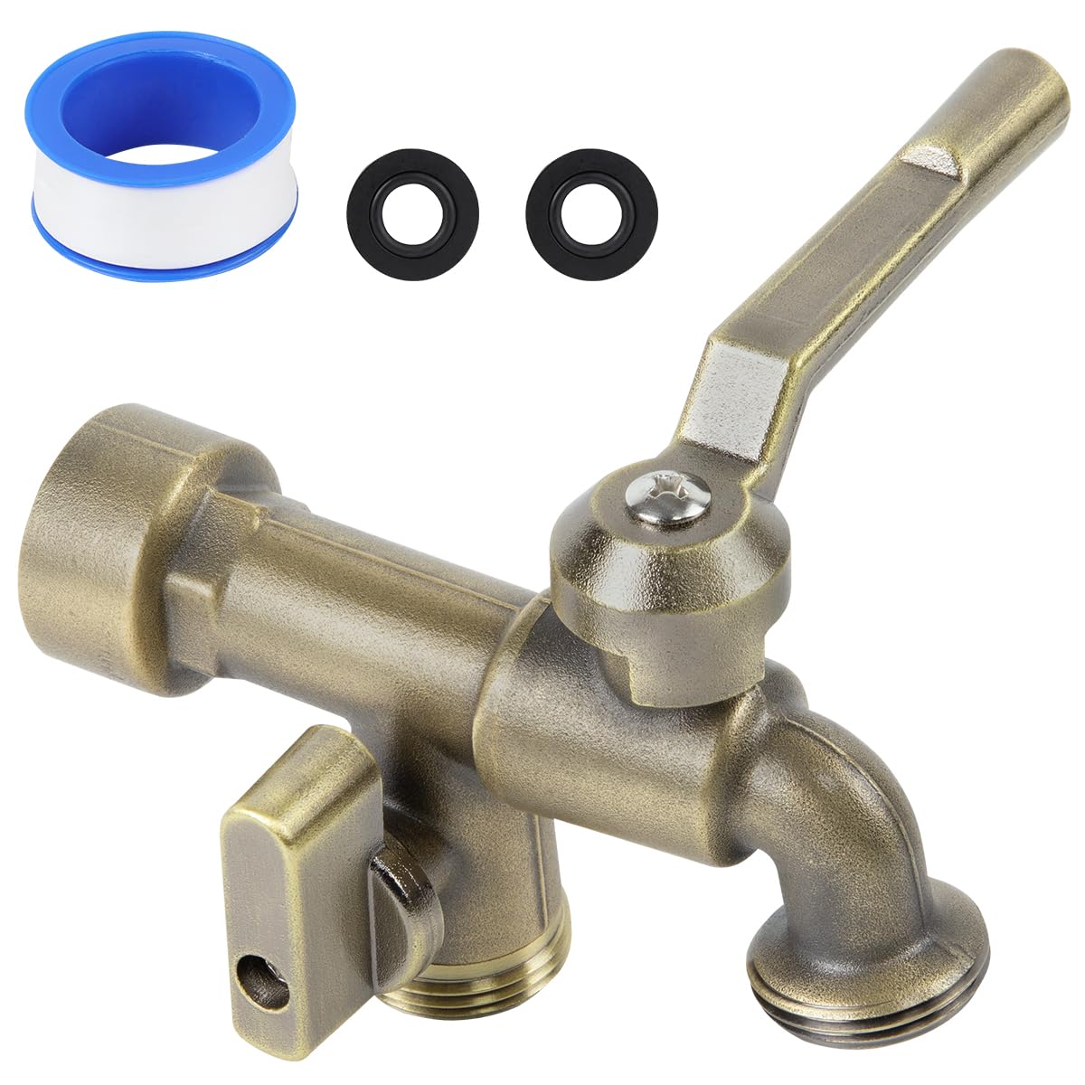 CNYGO bronze double faucet front view showing neat wall-mounted design and durability