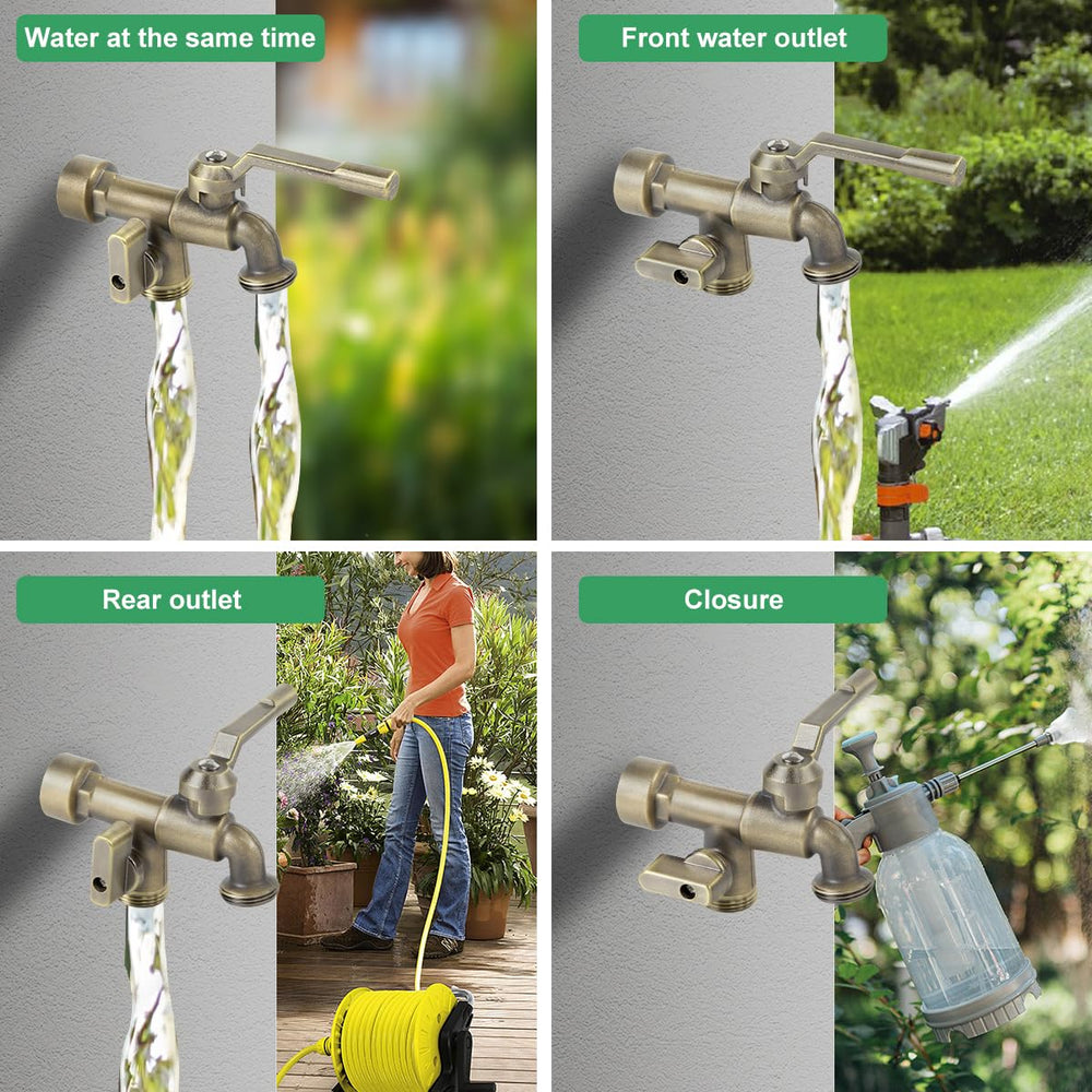 CNYGO bronze faucet frost-resistant label highlighting protection against cold-weather damage