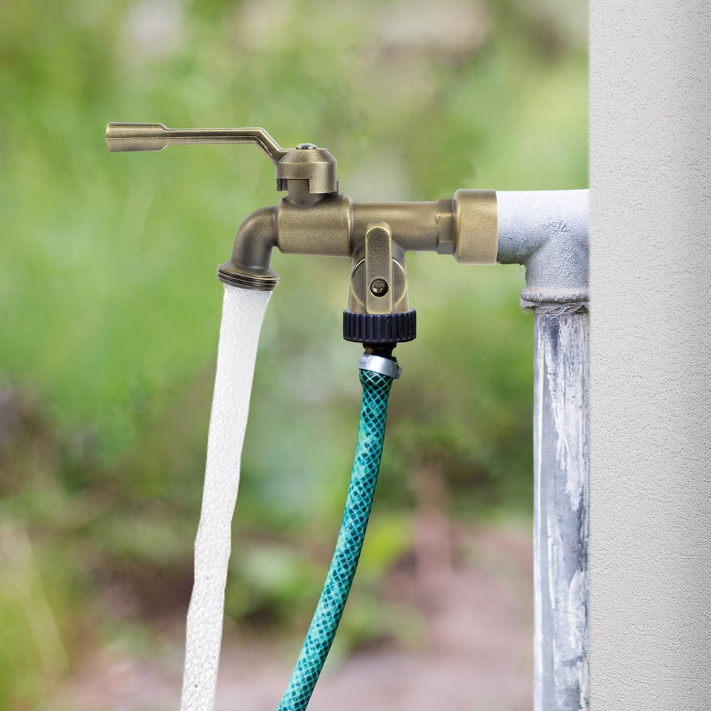 CNYGO bronze faucet lifestyle garden setting showing versatile use and attractive bronze finish