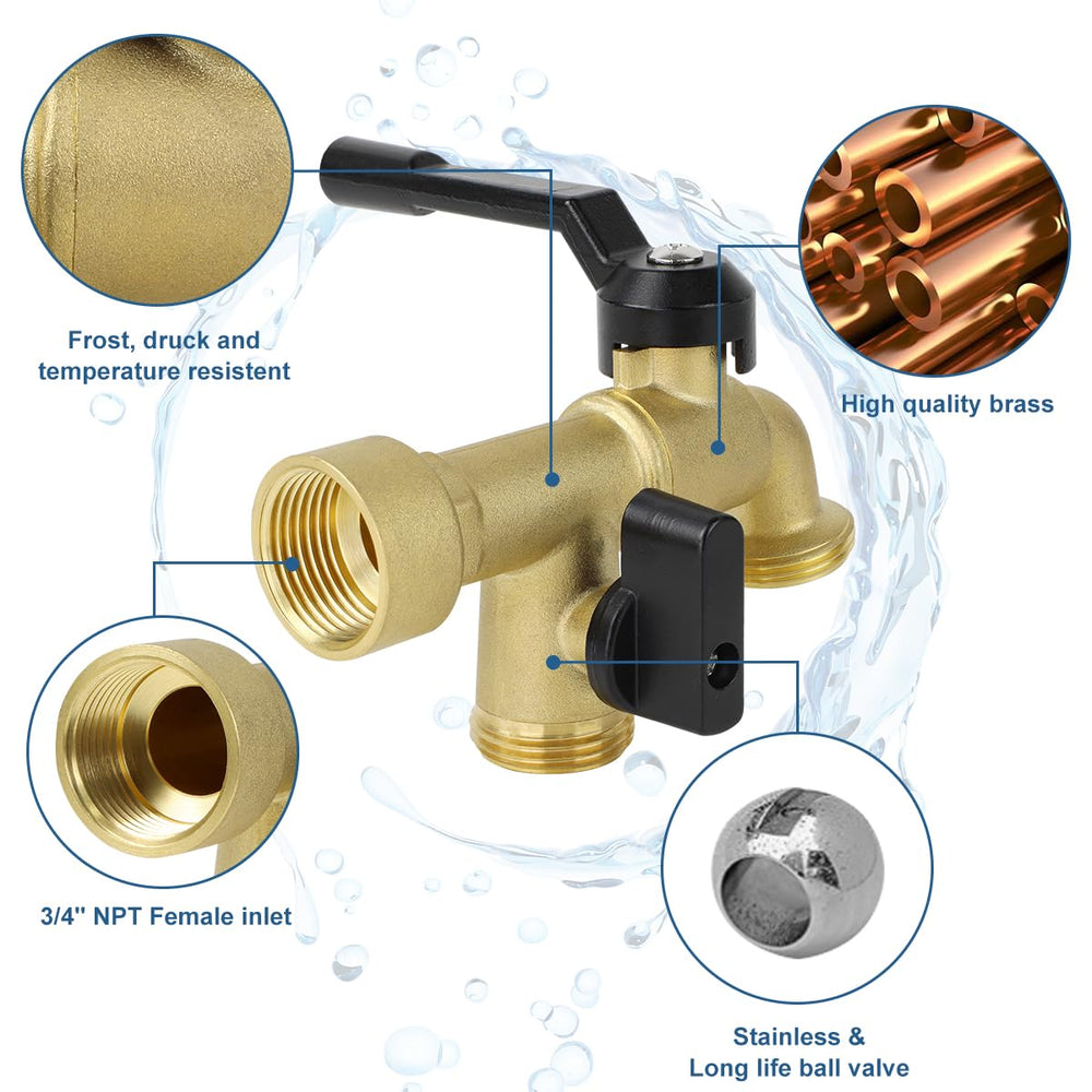 CNYGO faucet installed on exterior wall with scale reference to show compact size and fit