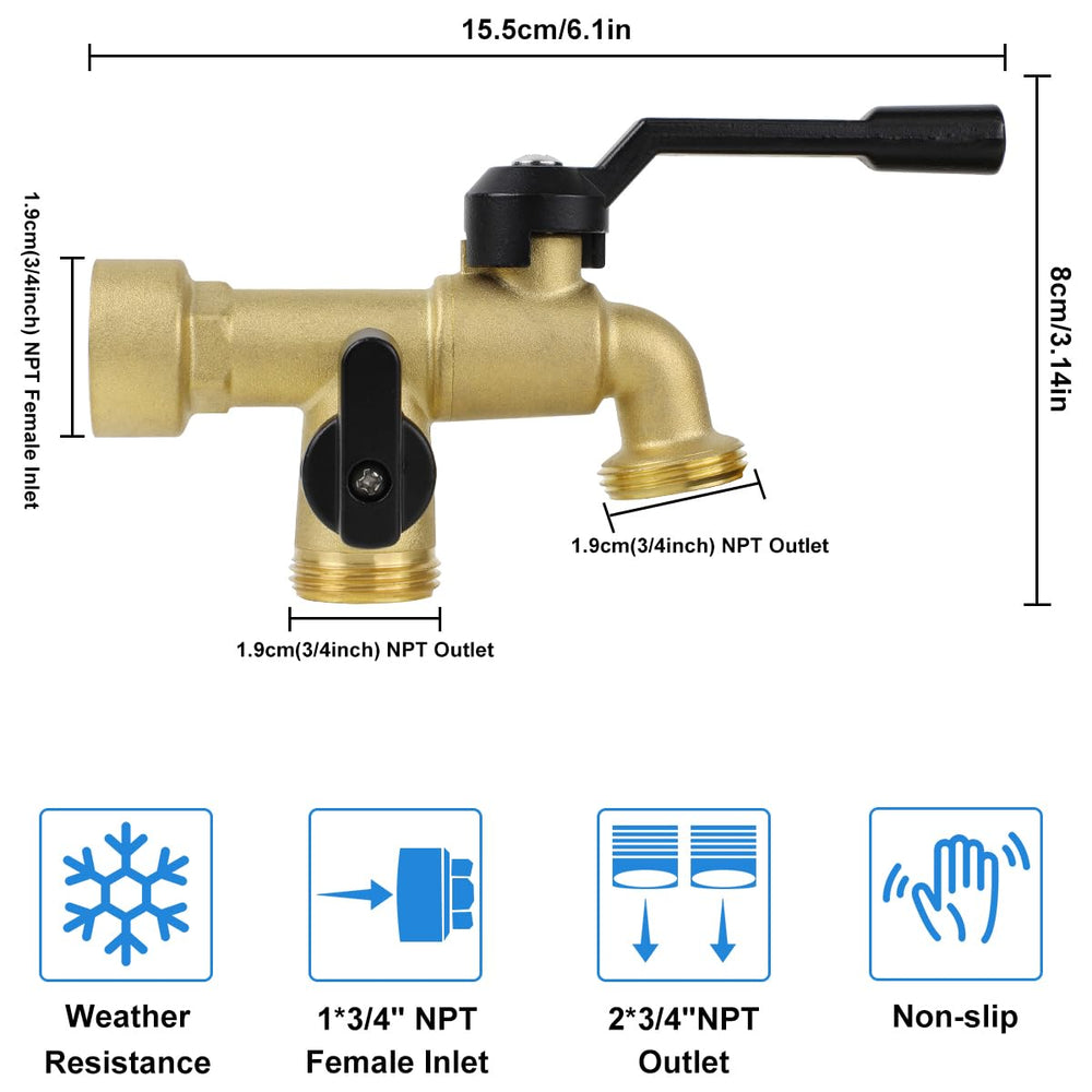 CNYGO outdoor spigot levers closeup showing non-slip handles for precise water control