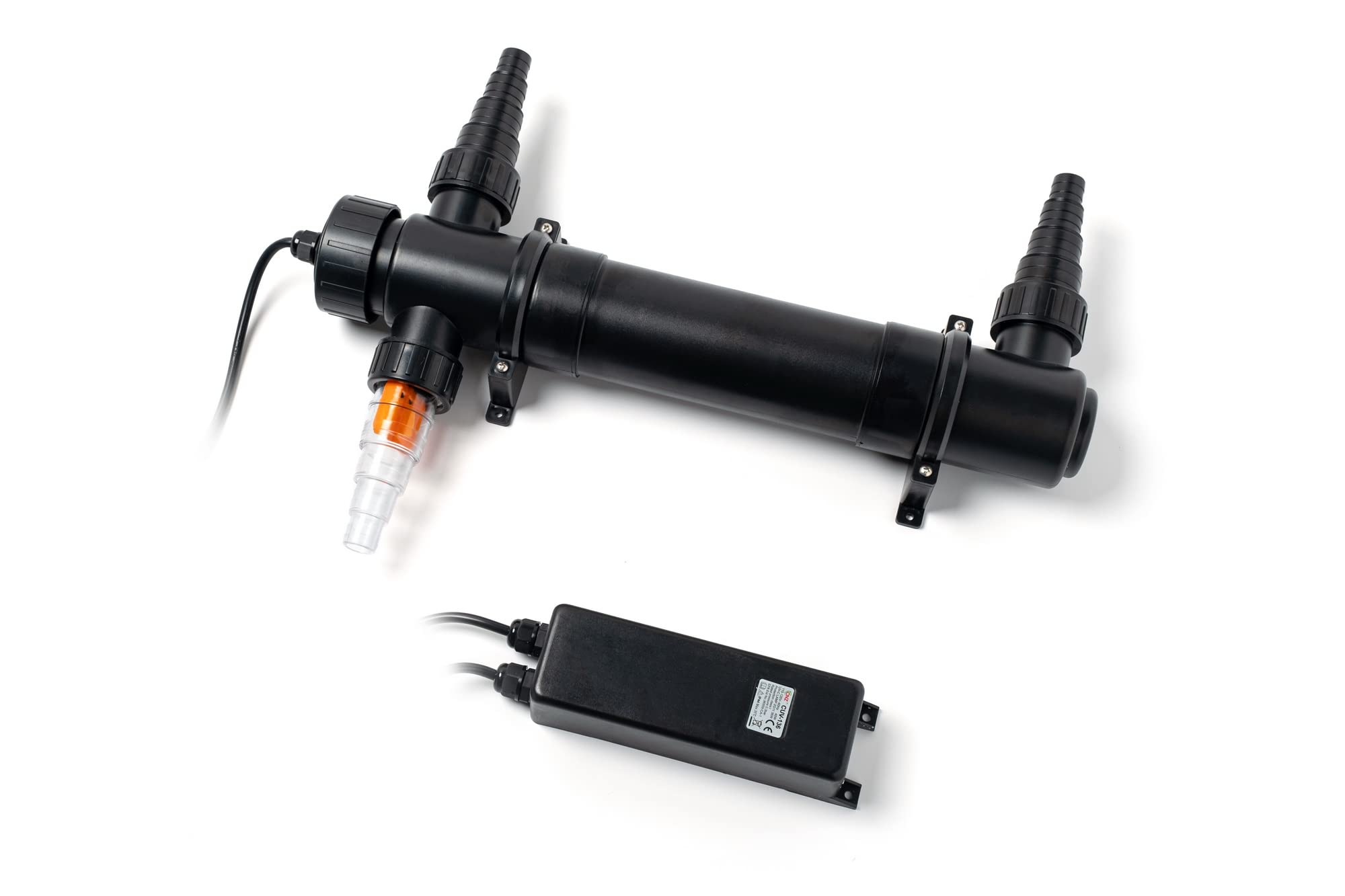 CNZ CUV-136 front view showing slim housing and inlet outlet for easy installation