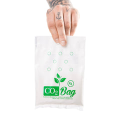 CO2BAG XL hung above plant canopy illustrating improved growth distribution