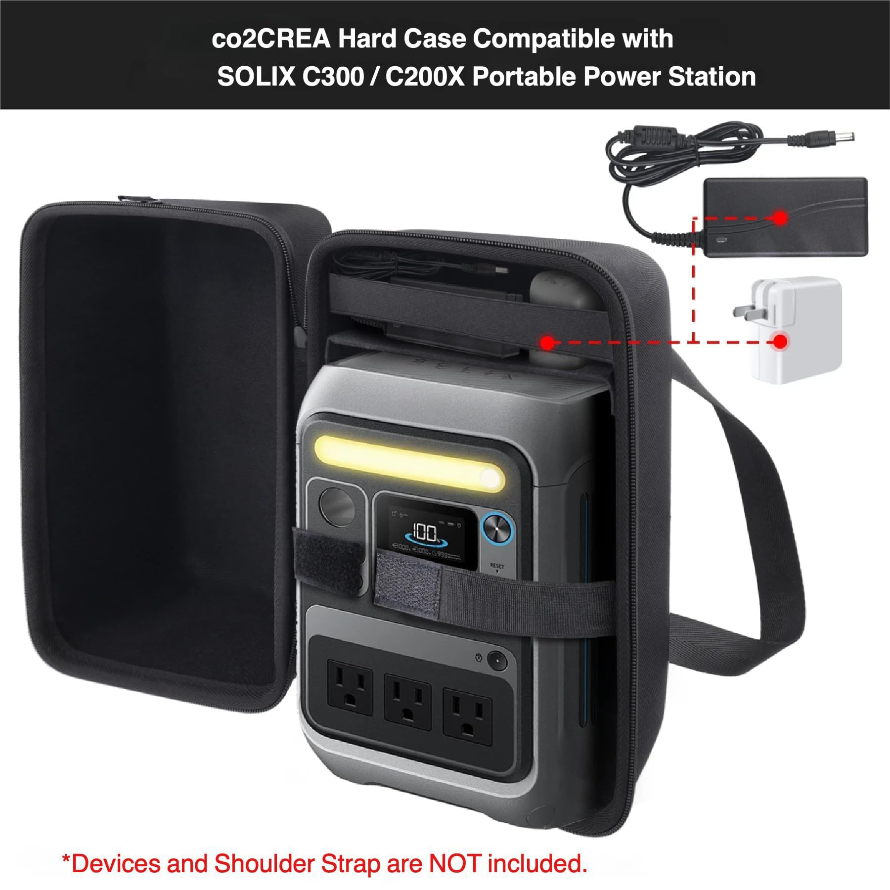 co2CREA anti-static lining detail protecting Anker SOLIX from scratches and impact