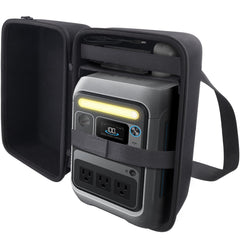 co2CREA open interior with custom layout for Anker SOLIX and accessories for organized storage