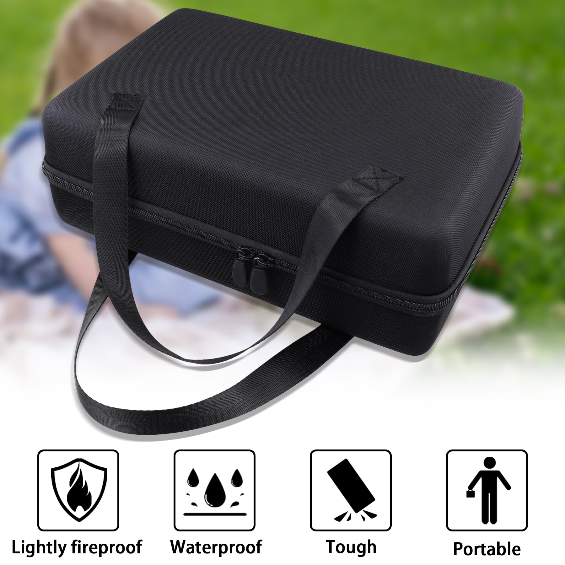 co2CREA case beside backpack for size comparison and easy portability