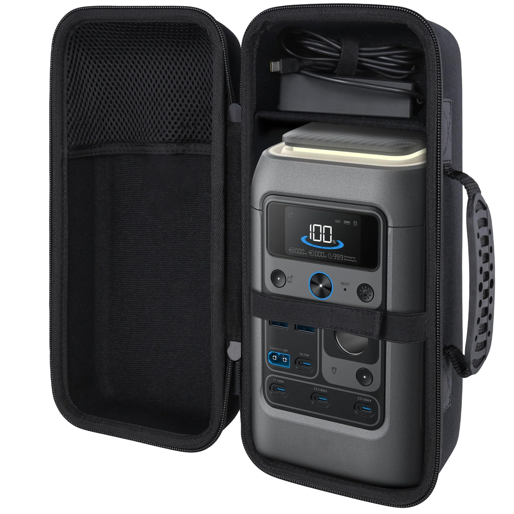 co2CREA case front view showing secure fit and protection for Anker SOLIX C300