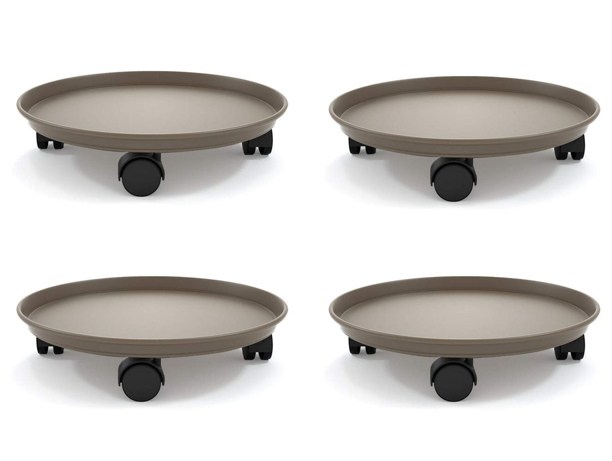 Coadura front view of 14 inch plant caddy showing sturdy rim and shape for stability