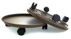 Coadura front view of 13-inch brown plant caddy protecting floors
