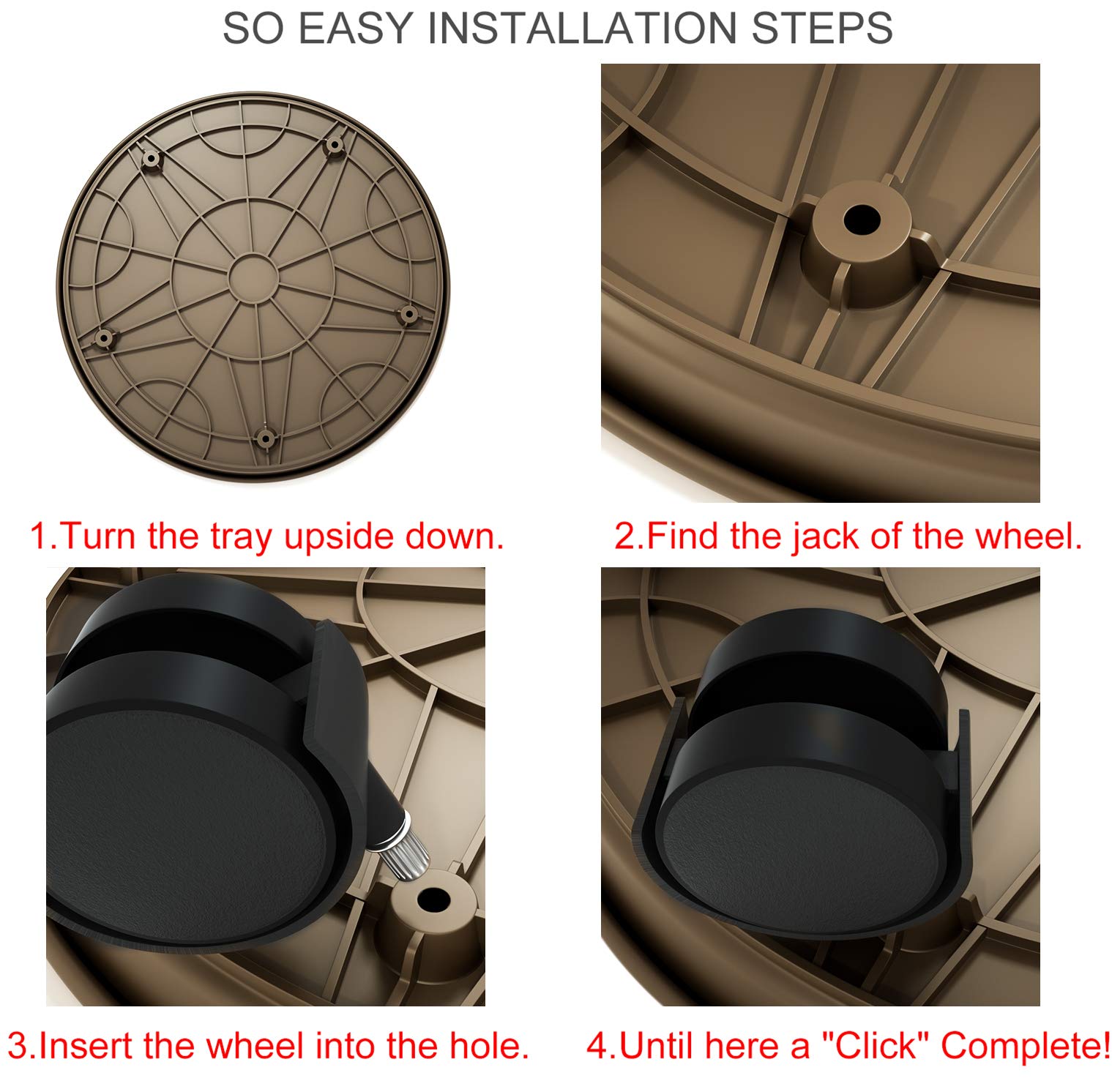 Coadura plant placed on caddy in use showing effortless rolling and floor protection