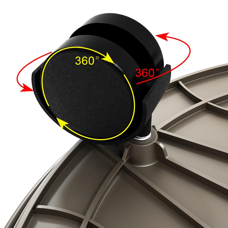 Coadura caster wheel detail demonstrating smooth 360-degree rolling mobility