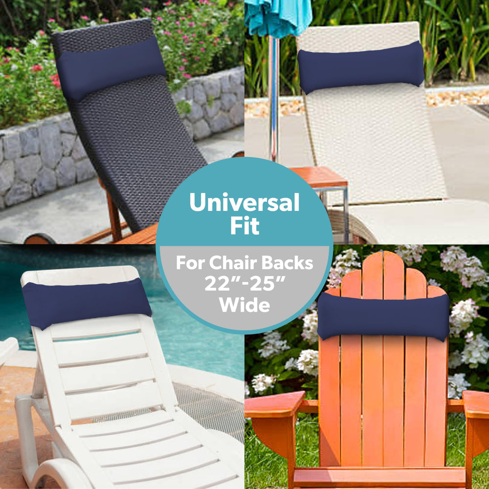 Coast Modern pillow on pool lounger demonstrating in-pool use and quick-dry benefit