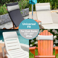 Coast Modern pillow on in-pool lounger showing secure strap benefit