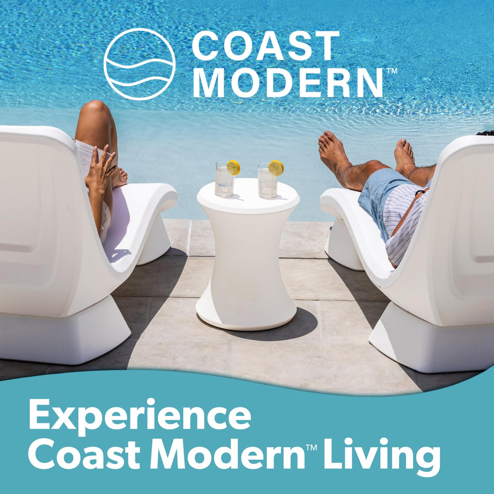 Coast Modern table hardware detail showing marine-grade, rustproof fittings