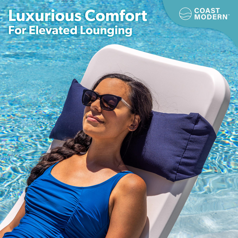 Coast Modern adjustable strap detail securing pillow for stable support