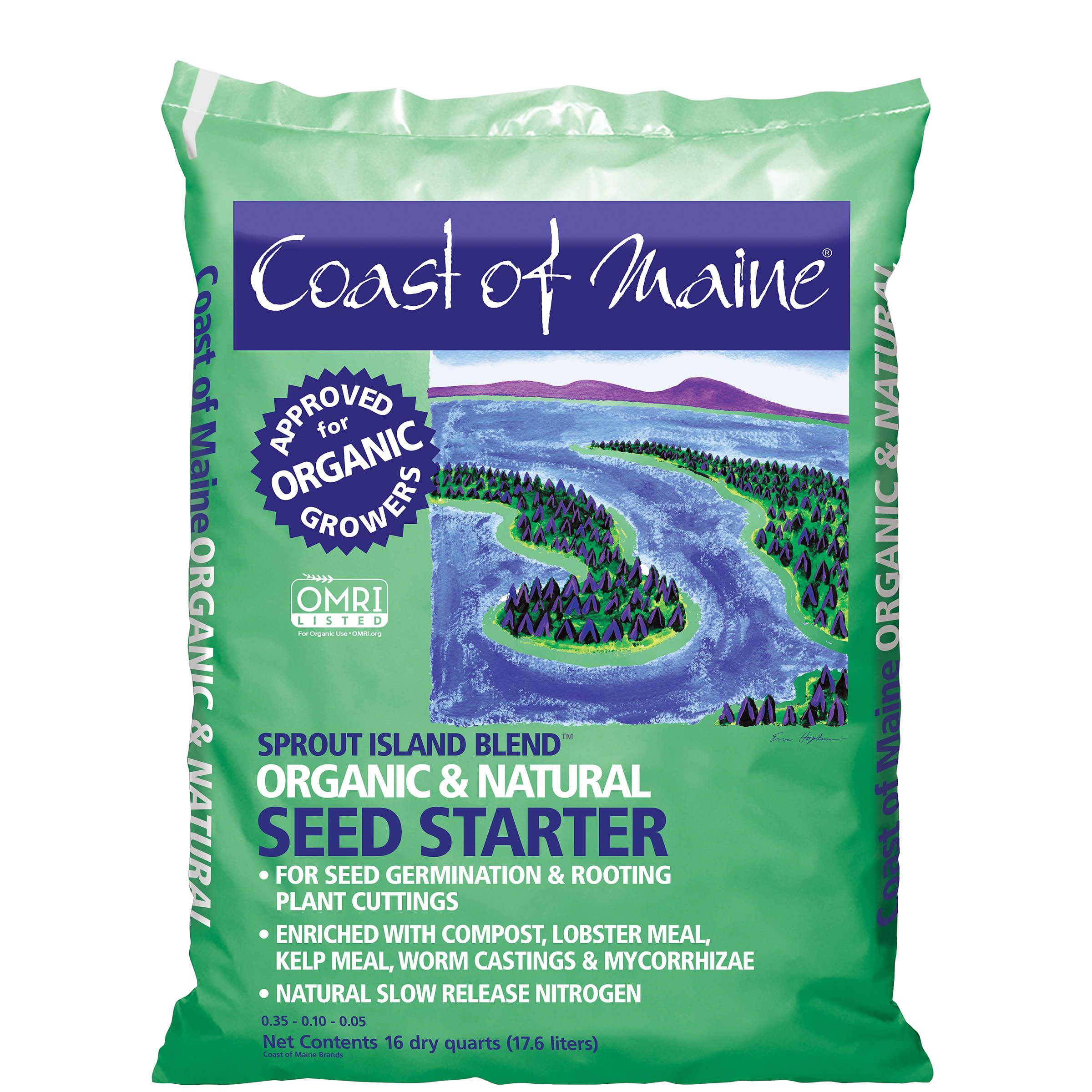 Coast of Maine used at seed-starting station promoting tidy transplanting
