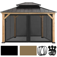 CoastShade front view of full panel protecting gazebo and blocking insects