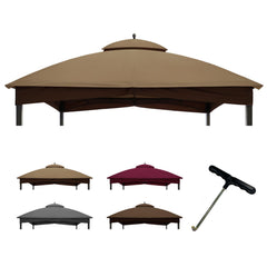 CoastShade front view of khaki replacement canopy showing neat fit and fresh look