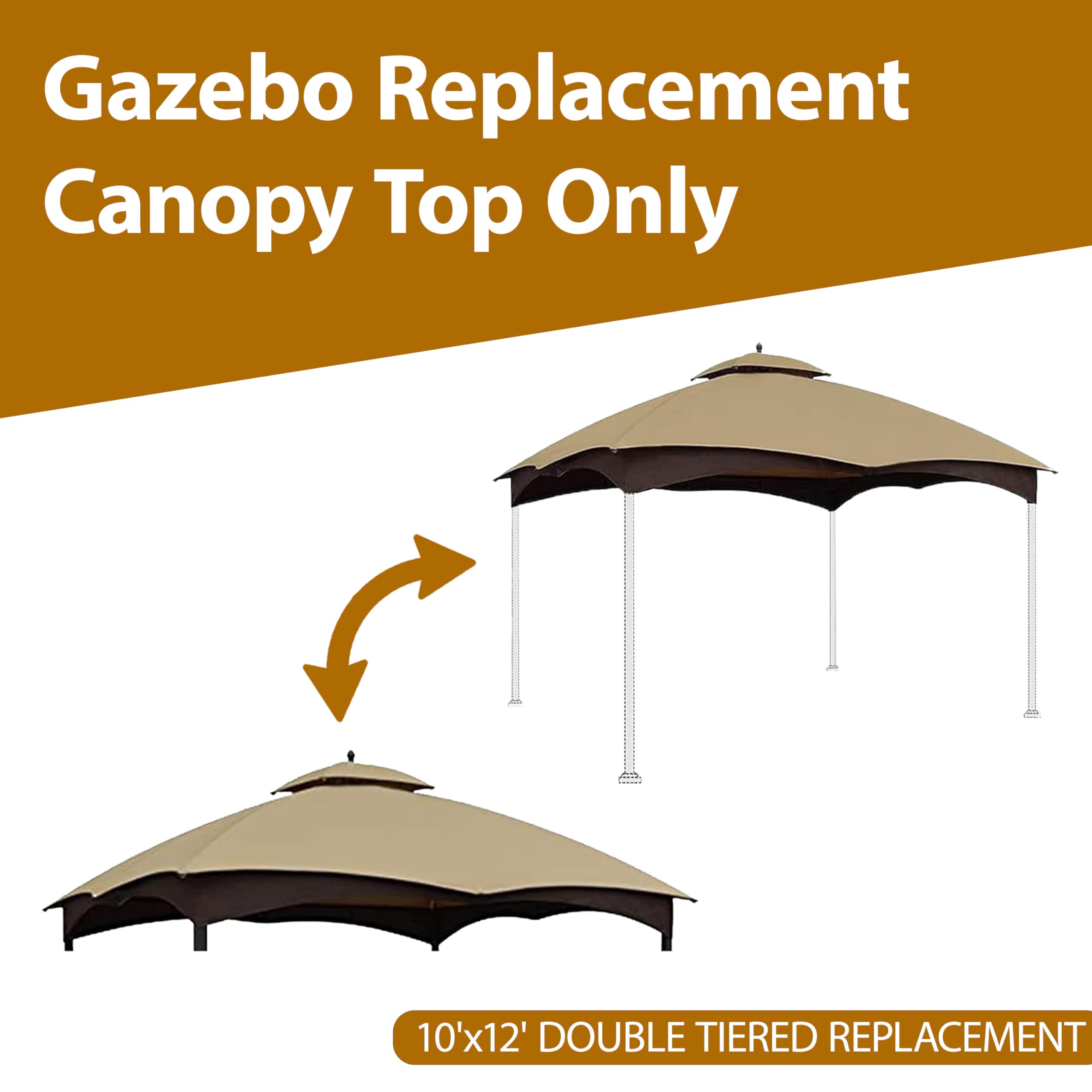 CoastShade installed on Allen Roth 10x12 gazebo demonstrating complete coverage
