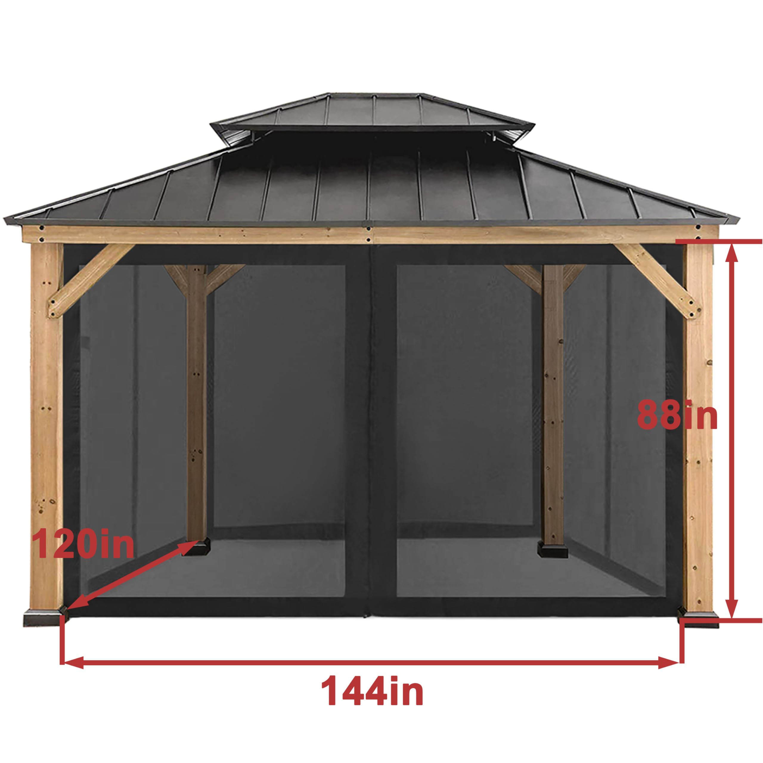 CoastShade sidewalls installed on gazebo illustrating outdoor comfort