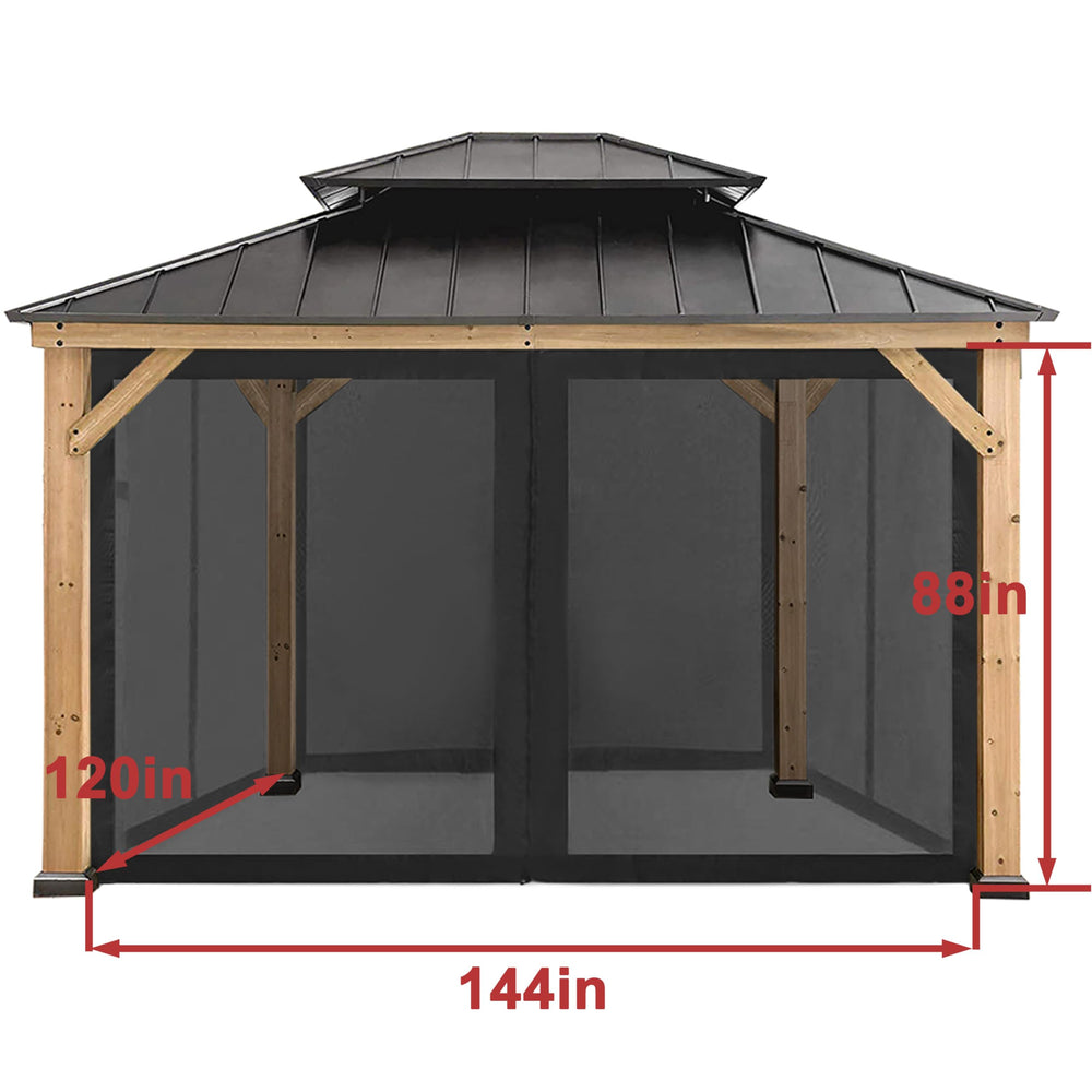 CoastShade sidewalls installed on gazebo illustrating outdoor comfort