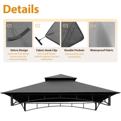 CoastShade vented double-tier detail improves airflow while grilling