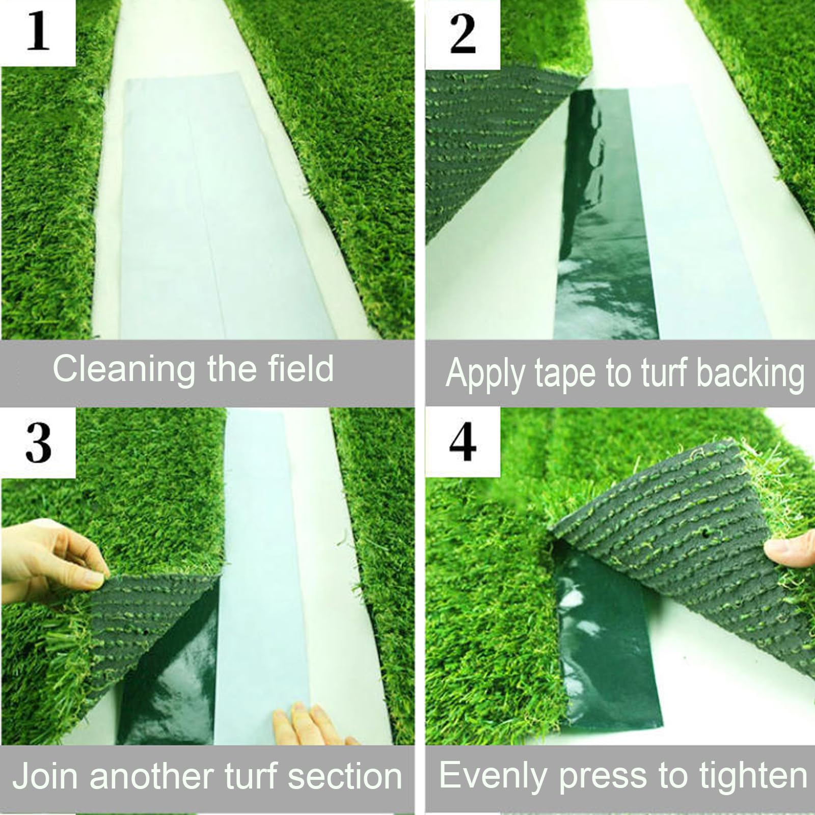COBARYEN finished turf seam after rolling showing smooth, secure join