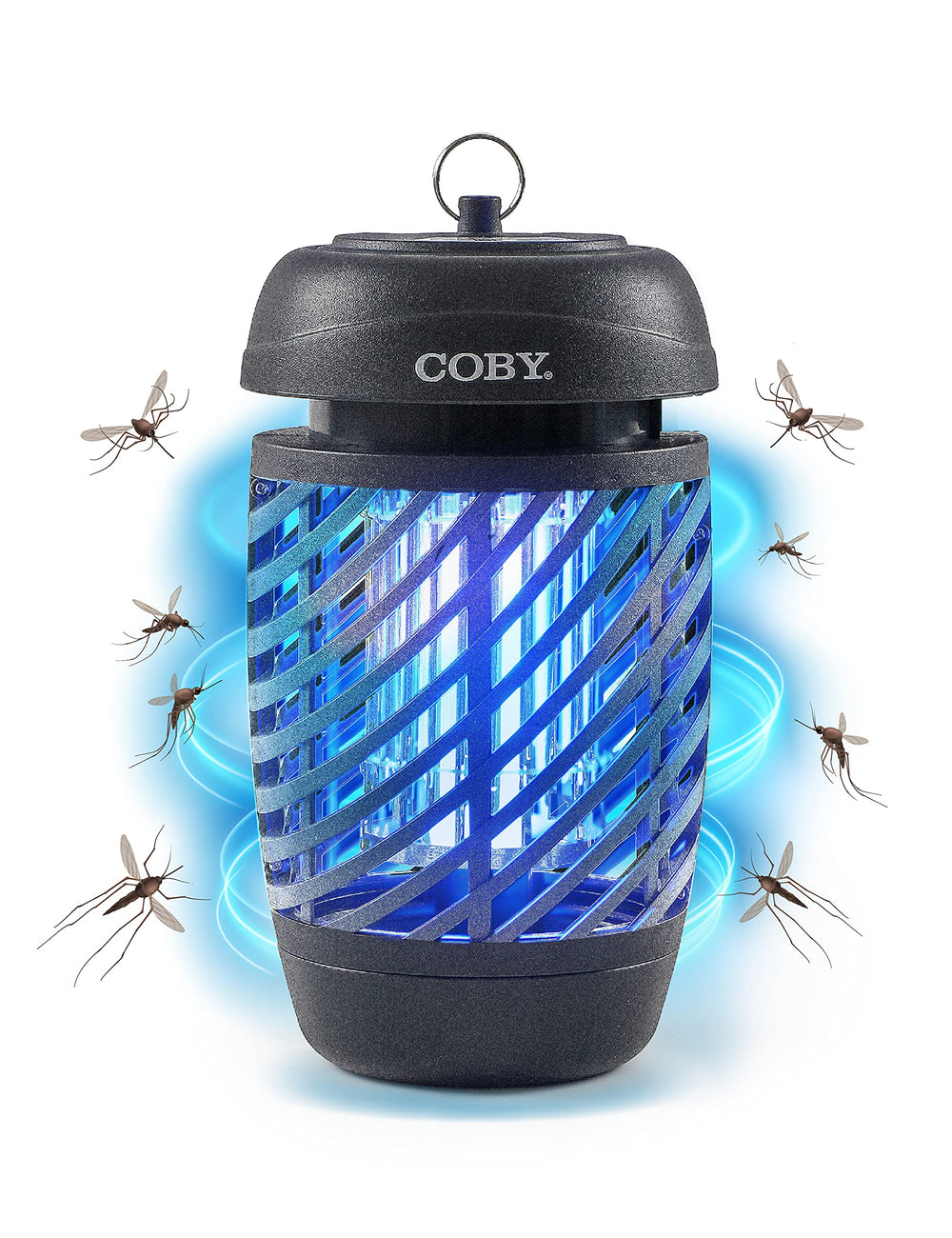 Coby front view of zapper showing cage and lamp, effective insect control