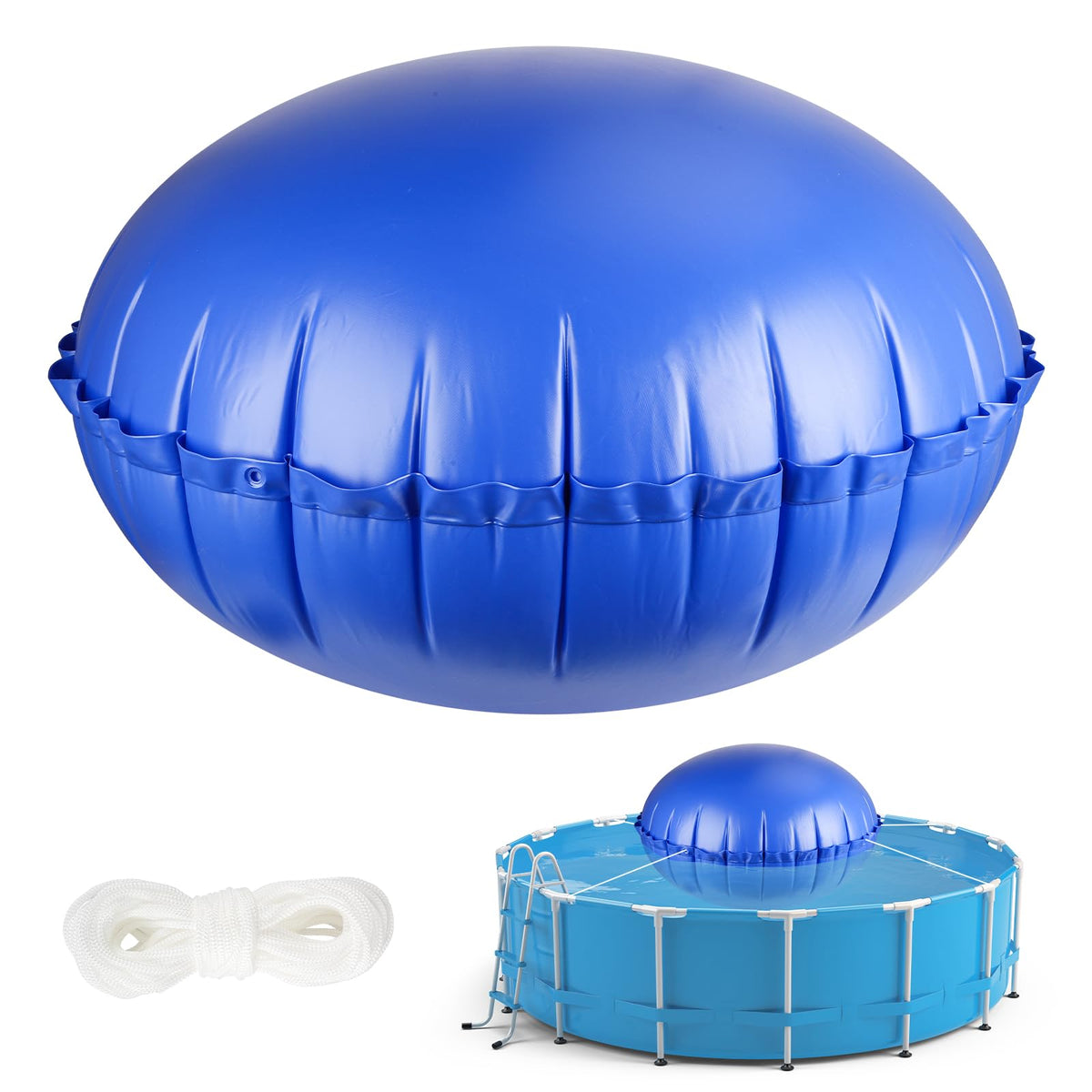 COCHIE front view of pool pillow showing shape and branding for winter protection