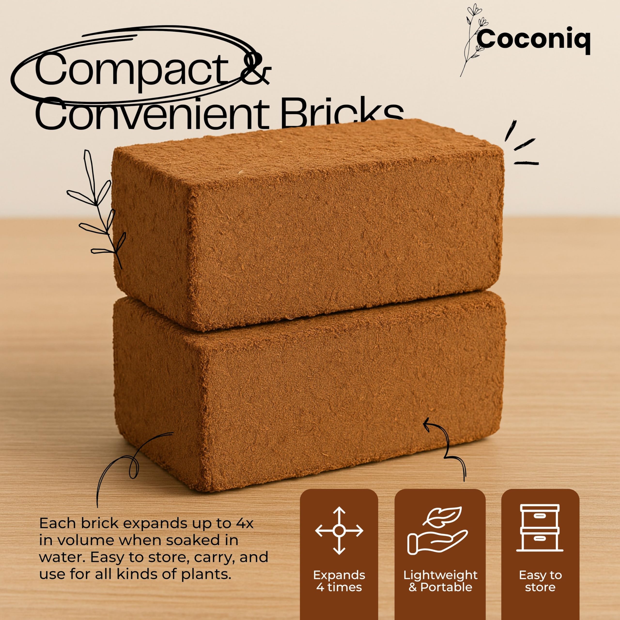 COCONIQ seed tray setup with coir for even germination and controlled moisture