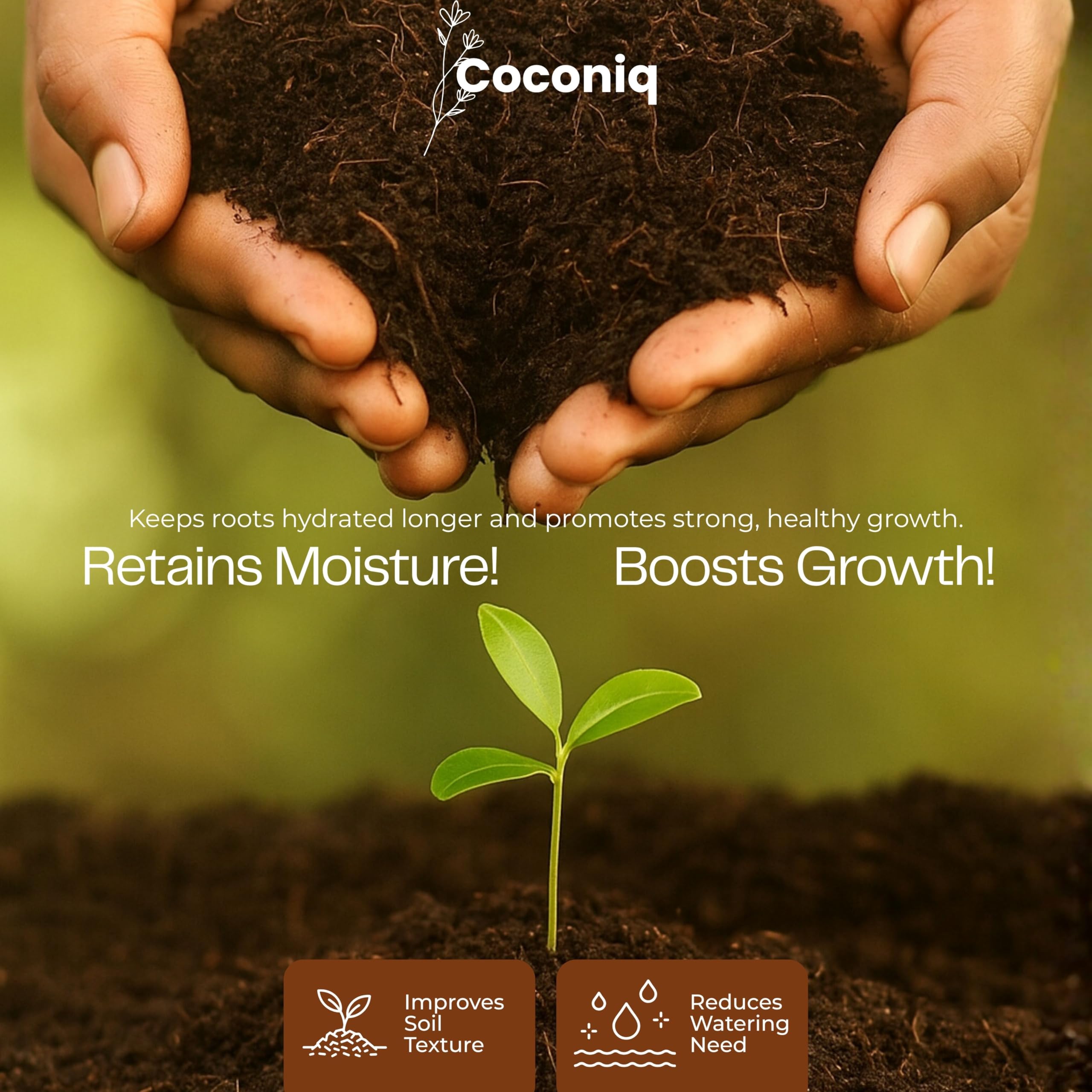 COCONIQ packaged bricks stacked neatly indicating space-saving storage and convenience