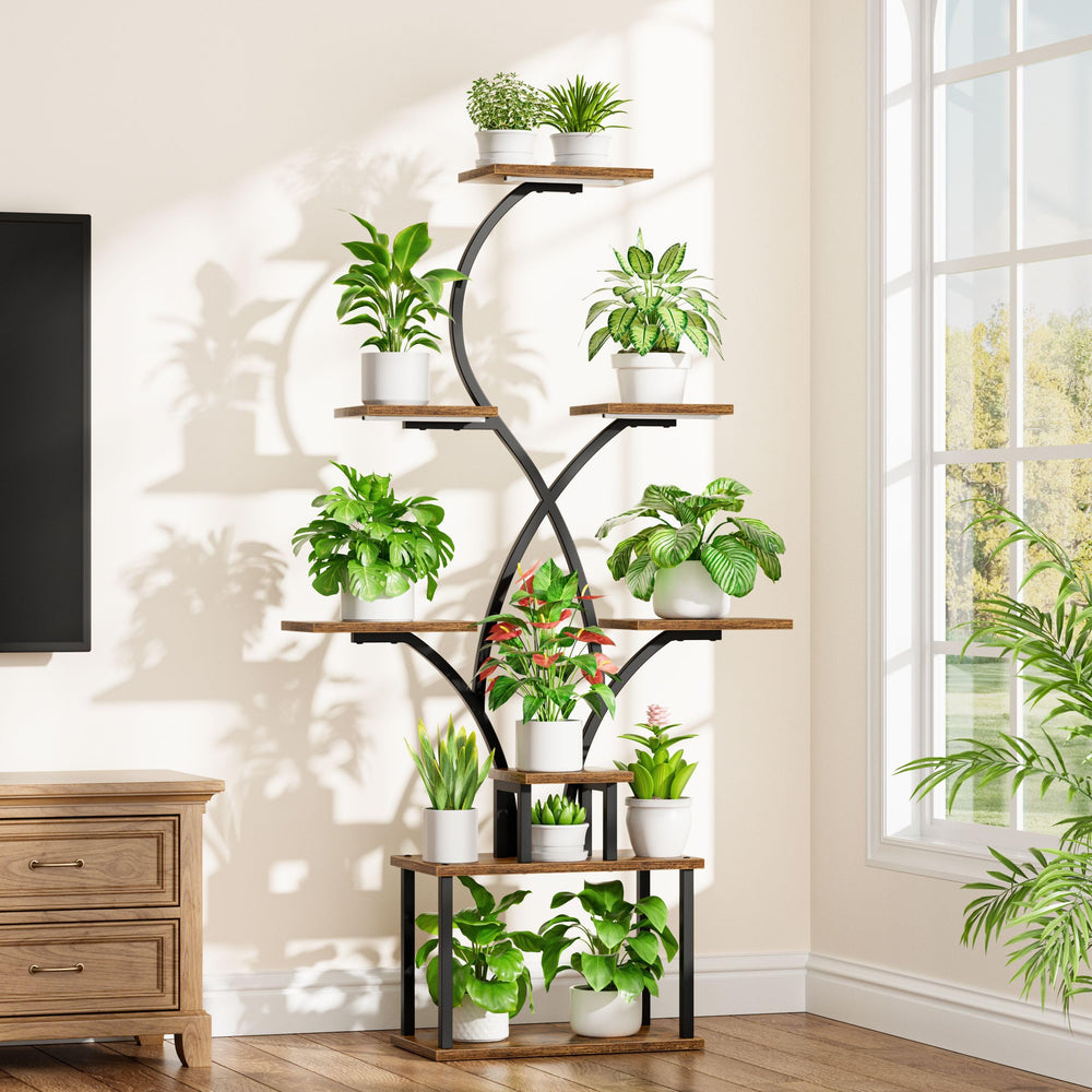CODACE display of assorted potted plants demonstrating versatile shelf capacity benefit