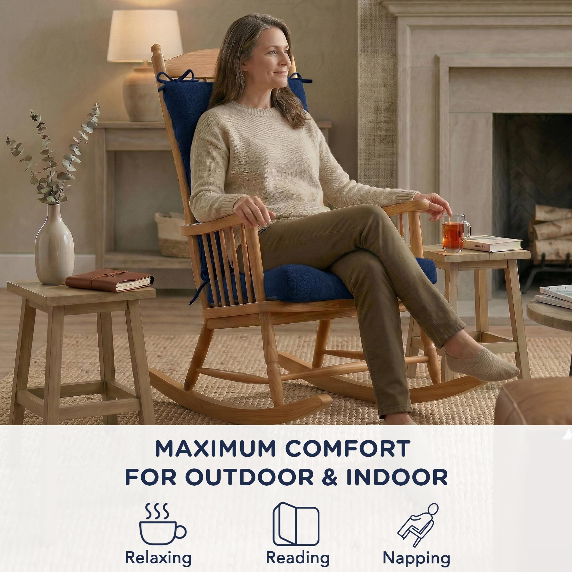Codi cushions on nursery rocker illustrating comfortable, calming space