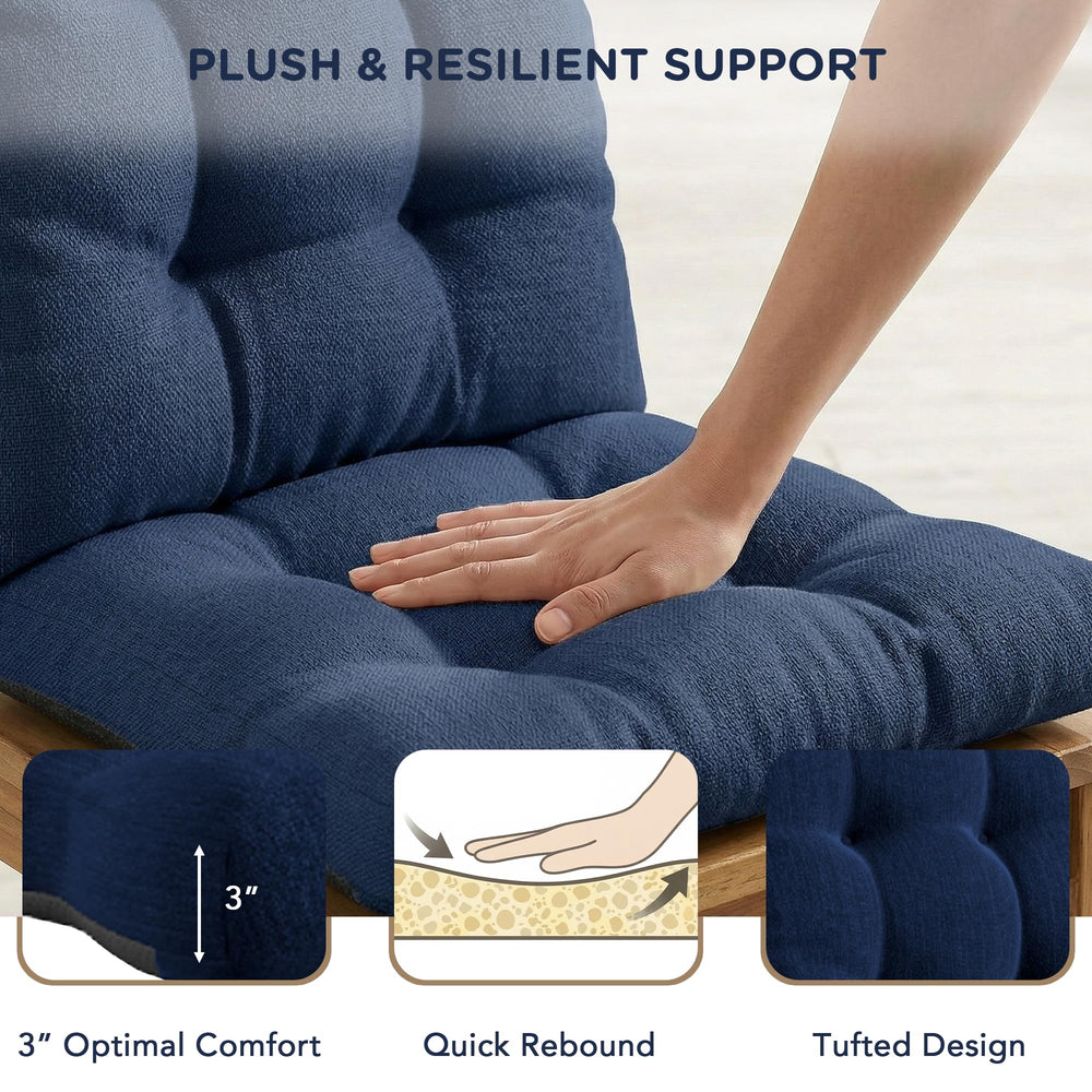 Codi cushion next to ruler showing 18x18 seat and 18x22 back dimensions