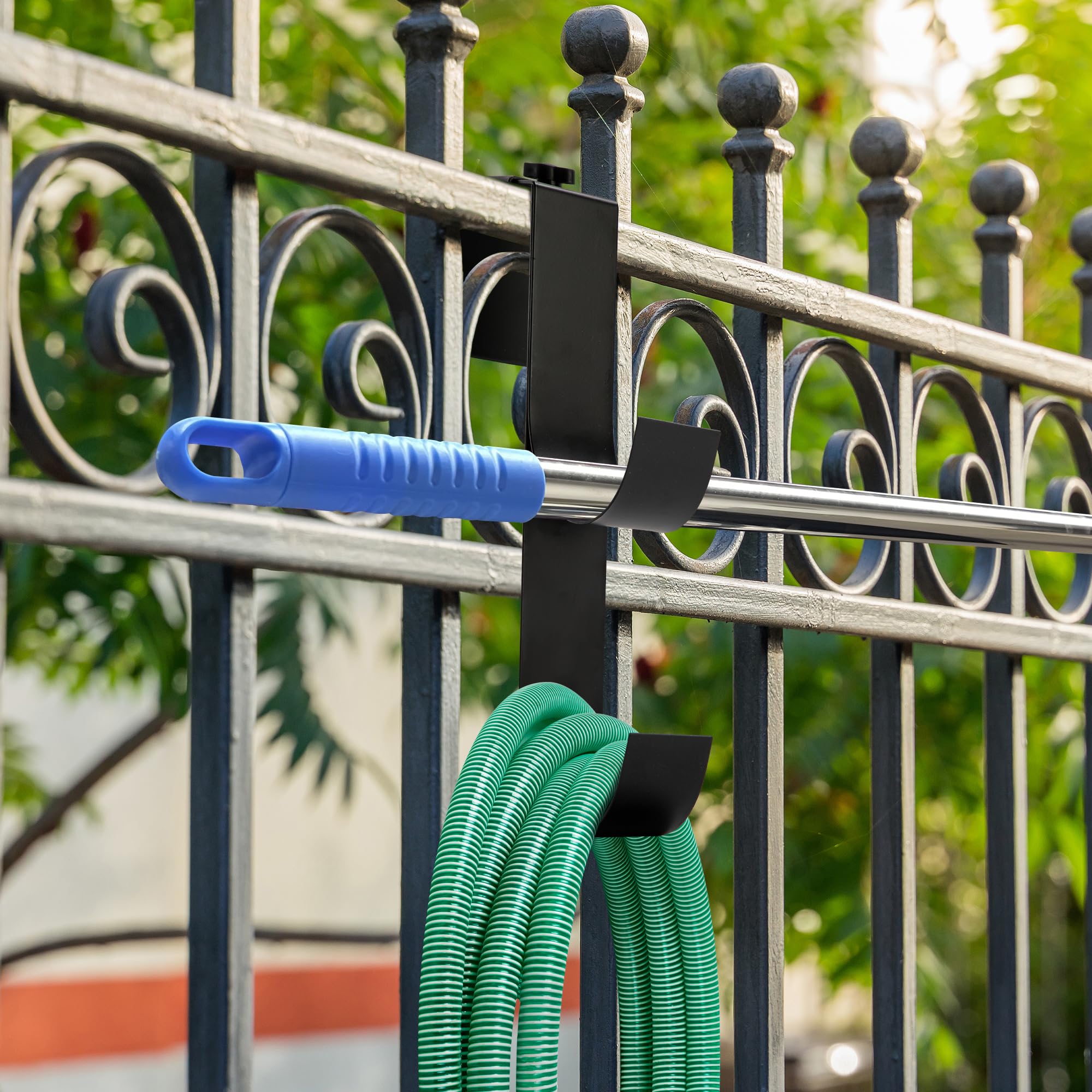 codree hooks storing hose and brush near pool improving safety
