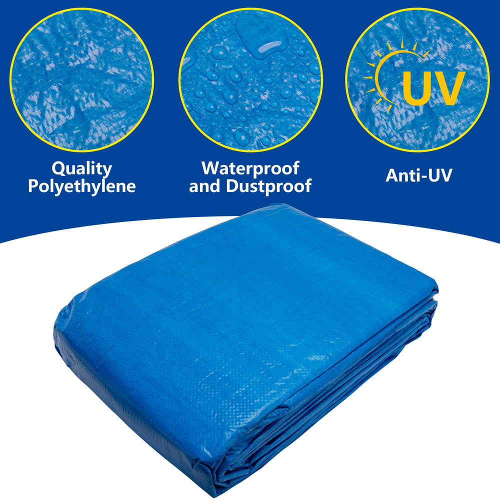 codree mat installed under an above-ground pool protecting liner and reducing ground puncture risk