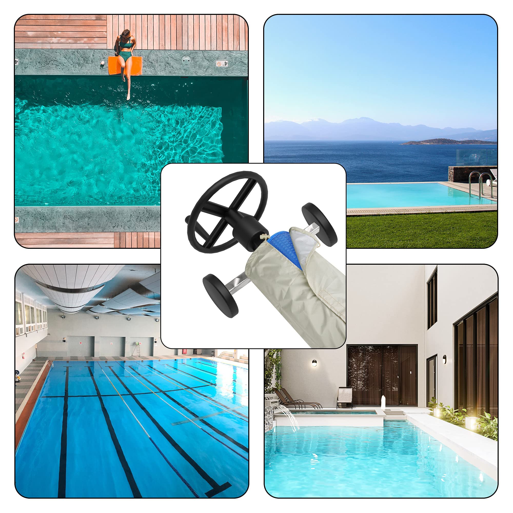 codree cover next to standard reel showing size fit for 20-foot pools