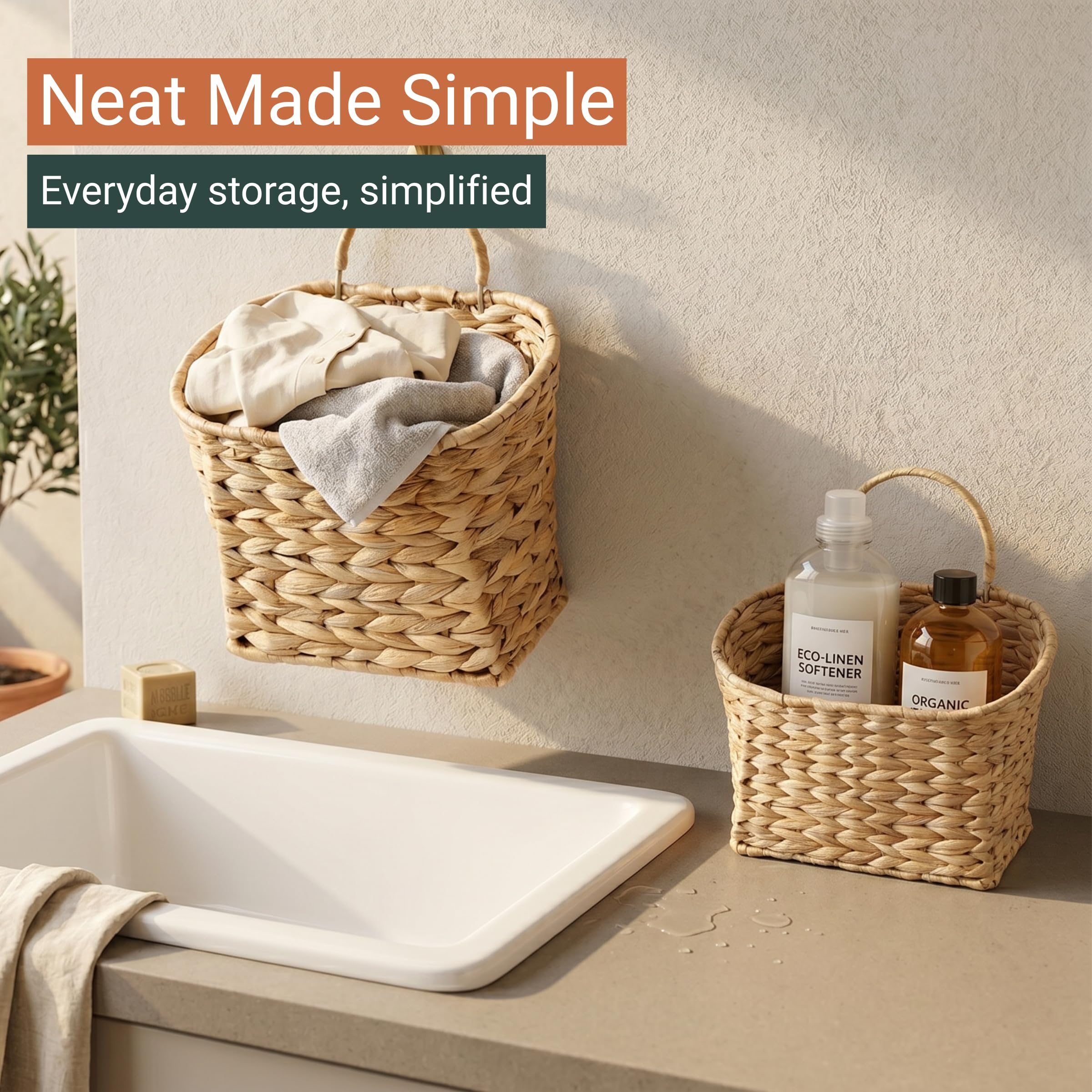 Coeusy basket beside hand showing size and practical scale