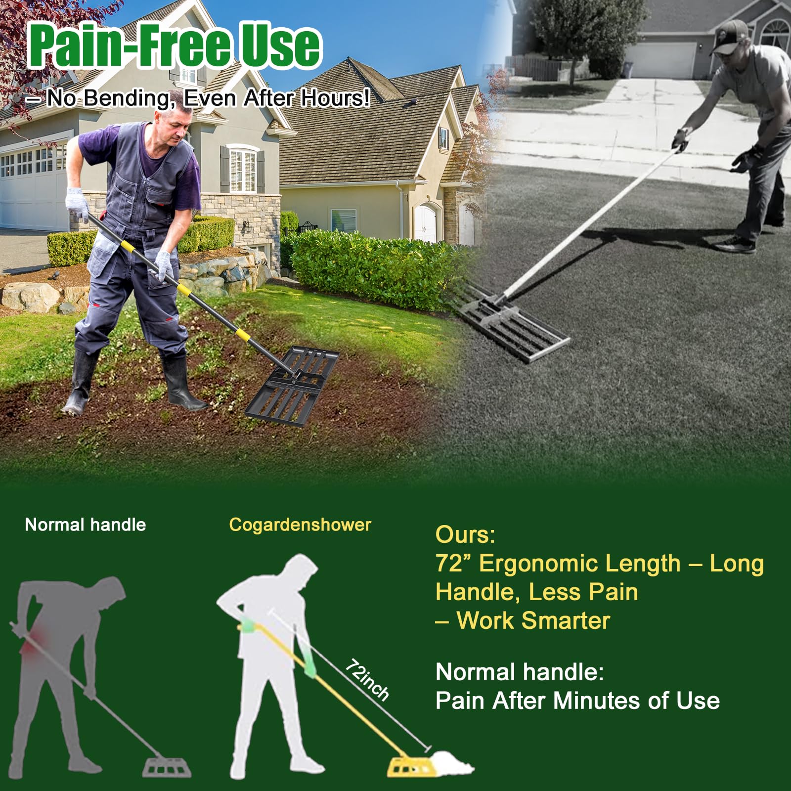 cogardenshower adjustable handle extended demonstrating ergonomic comfort