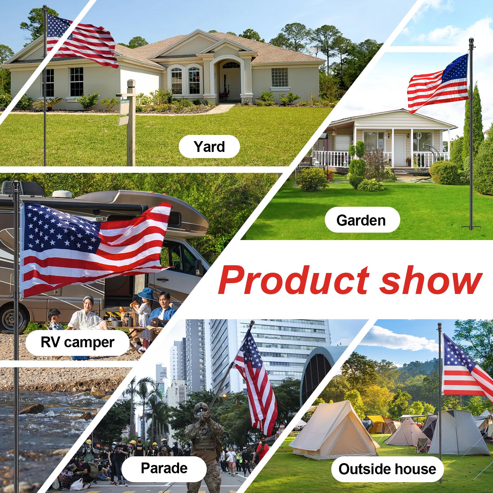 cogardenshower flag pole in yard showing clear visible flag display