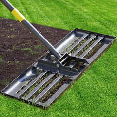 cogardenshower front view of stainless steel plate showing full 30-inch leveler