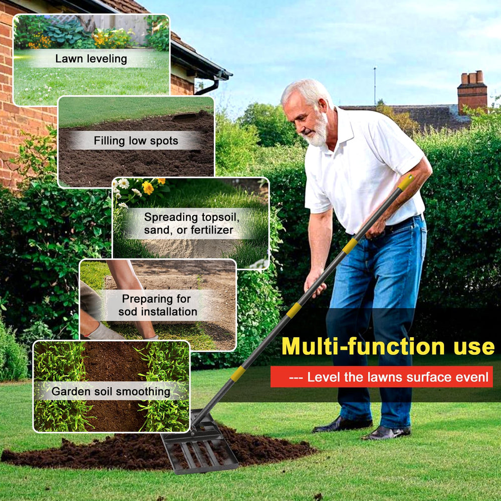 cogardenshower leveling rake spreading topdressing on lawn for even results