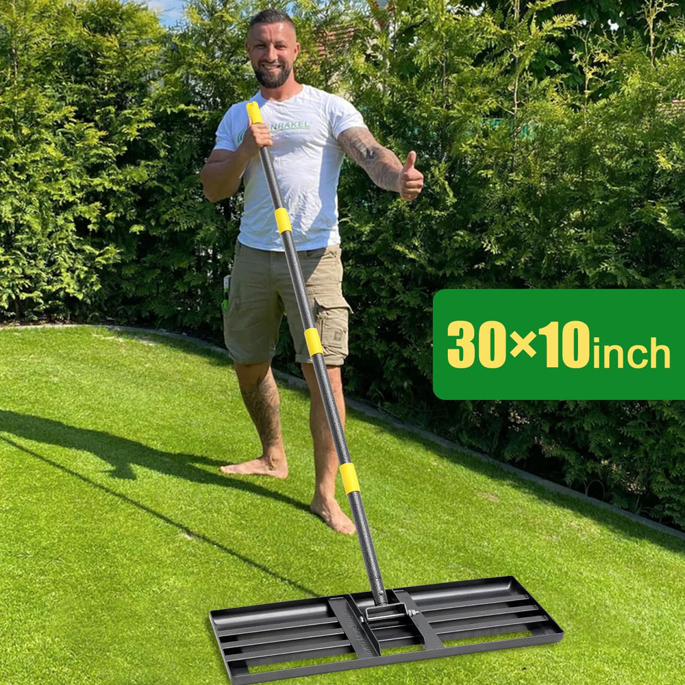 cogardenshower rake leaning in landscaped garden showing professional results
