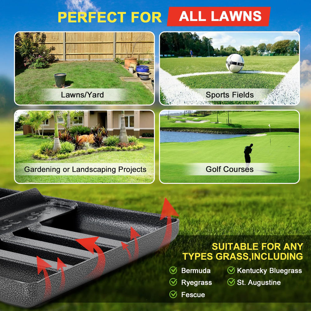 cogardenshower smooth rounded edge gliding over turf for scratch-free finish