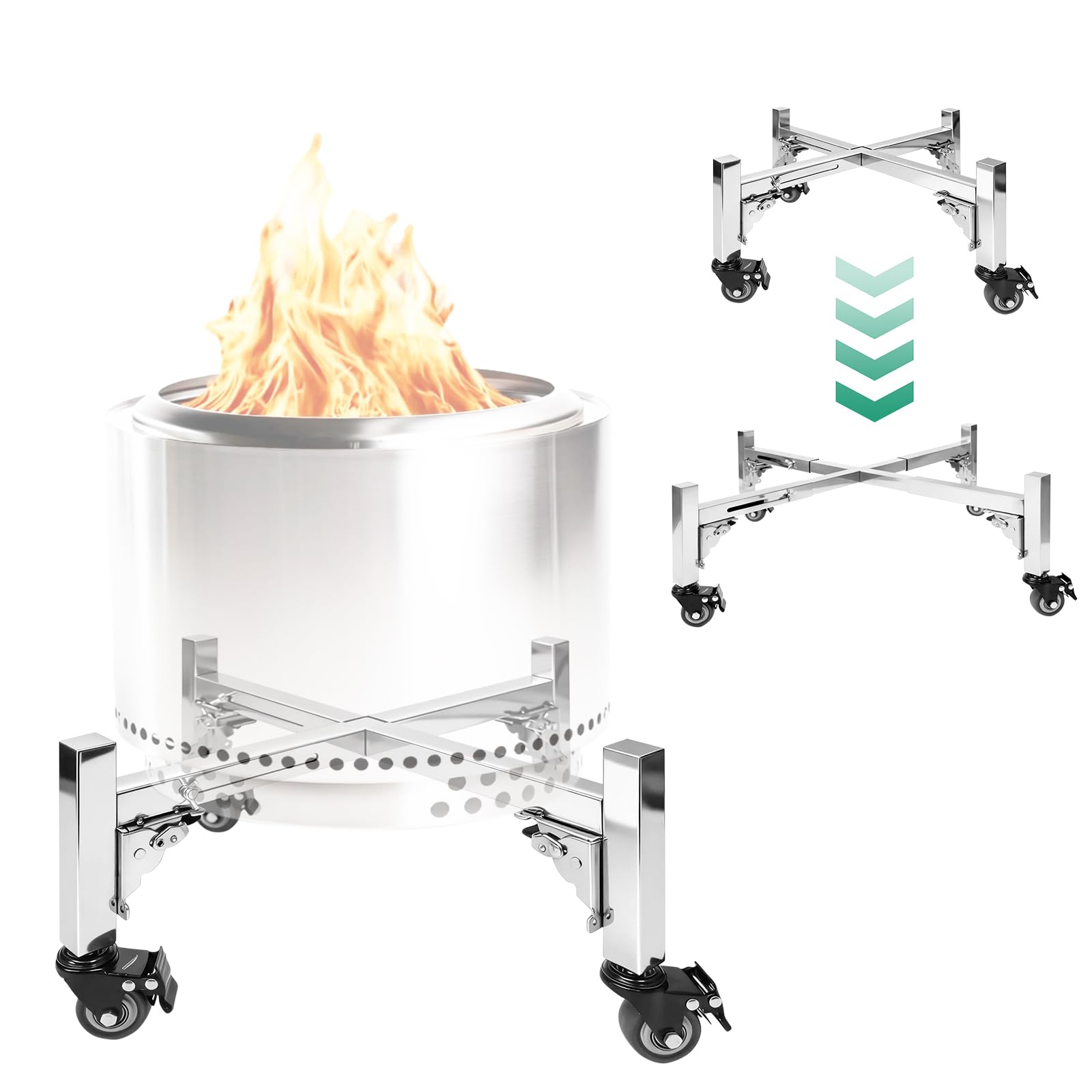 COGRICHBF stand front view showing stable raised support and safer fires