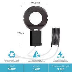 COICOTTC power plug and 9.8 ft cold-resistant cord showing flexible placement and safe outdoor use